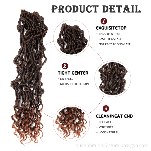 Artificial braid braided long hair black soft goddess crochet long braid hair accessory 24 inches